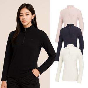 콜핑 여성 겨울 초극세 폴라플리스 보온 등산 긴팔 반집업 티셔츠 KSC047TT0W