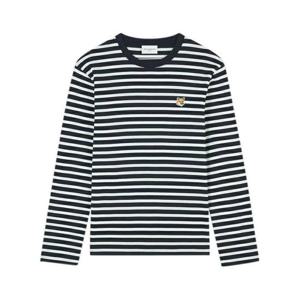 라프리마 메종키츠네 폭스 헤드 패치 레귤러 MARIN 티셔츠 셔츠 마린 스트라이프 LM00105KJ0044 S480