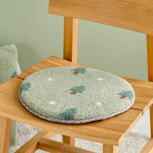 [모던하우스] L 뽀글이 원형방석 그린 트리 D33