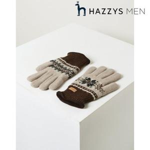 헤지스 남성 (HZGV5F105I2)  25FW 베이지 노르딕 패턴 장갑