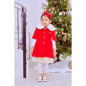 [프랜치켓] 여아키즈겨울코트 레드 케이프 모직 CT Q56DBC040R1