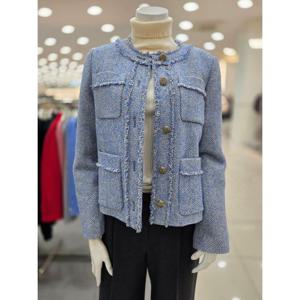 [더아이잗]울 블렌드 프린지 트위드 재킷 IRAA0JK091BL10