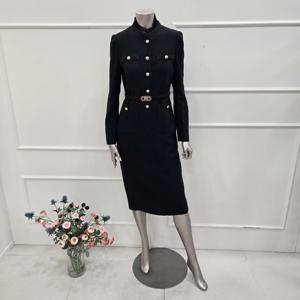 [미니멈]MYDAWO0460BK 헤링본 레이스넥 원피스