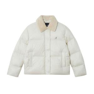 캉골패딩 CQK KRFW-JP81770IV 우먼스 시어링 칼라 다운 자켓 8177 아이보리