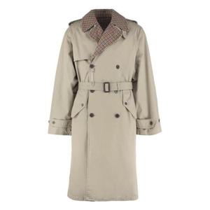 26 SS 발렌시아가 리버서블 더블 브레스티드 버진울 트렌치 코트 681169TLU23