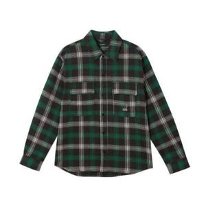 M 캉골긴팔티 CQK KRFC-SH70670D2 플란넬 체크 셔츠 7067 다크그린
