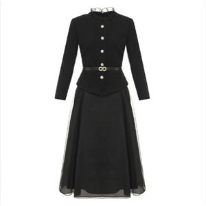 [미니멈]페플럼 레이스 투피스형 원피스 (MYCAWO9040 BK)_IC