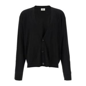 생로랑 파인 울 브이넥 프론트 버튼 가디건 817221Y76TC 1000