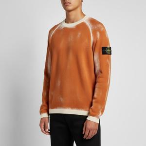 STONE ISLAND 525D9 HAND SPRAYED AIRBRUSH TREATMENT RAW HAND COTTON CREWNECK KNIT (7815525D9 V0073) (에어브러쉬 이펙트 배지 크루넥 니트)