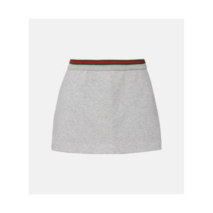 구찌 Web Stripe 코튼 블렌드 저지 미니스커트 P01119115