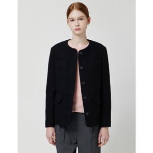 [CC콜렉트] 울 알파카 블렌드 칼라리스 자켓 (C253MSF104)