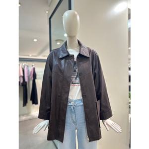 [CC콜렉트] 페이크 레더 벨티드 자켓 (C253PSF152)