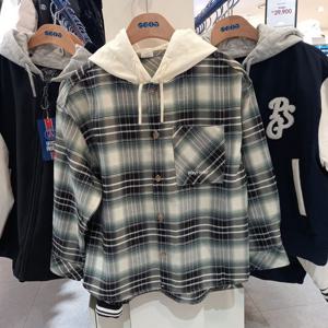 [에스핏 주니어]에스핏 해운대점 체크 후드 남방 SH-SJZ710MCSH02