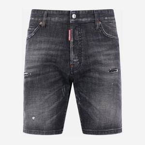 디스퀘어드2 블랙 스트레치 데님 디스트레스드 쇼츠 S74MU0964