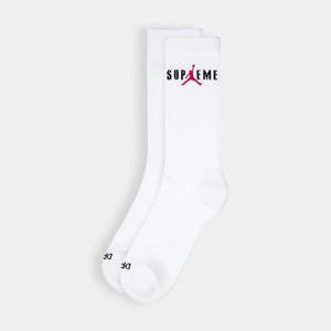 슈프림 X 조던 크루 삭스 양말 2팩 화이트 HF1398-010