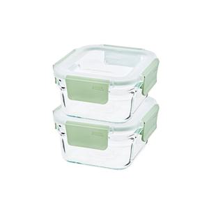 글라스락 퓨어 릴렉스그린 정사각 440ml 2개 세트