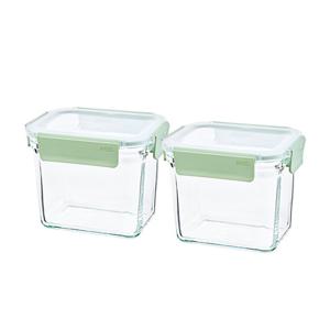 글라스락 퓨어 릴렉스그린 직사각 도어포켓 920ml 2개 세트