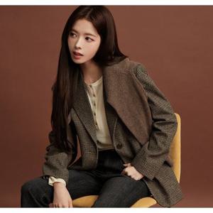 [백화점][지오다노] 여성 울 헤링본 오버핏 블레이저 자켓 375915