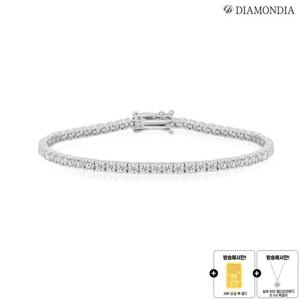 다이아몬디아 14K 랩다이아 테니스팔찌+랩다이아 목걸이+24K순금 복 골드