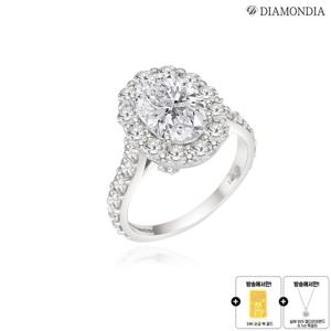 다이아몬디아 14K 랩다이아 2캐럿 오벌 반지+랩다이아 목걸이+24K순금 복 골드