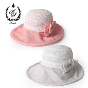 [보니스골프] OSSW13 로즈패턴 리본끈 여성 와이어 챙모자