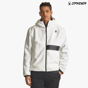 [스파이더] 공용 라이프스타일 플리스 본딩 후드 집업 자켓 SPGWCNFT311UWHT