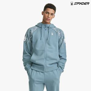 [스파이더] 공용 프린트 기모 후드 집업 자켓 SPGWCNFT306UCBL