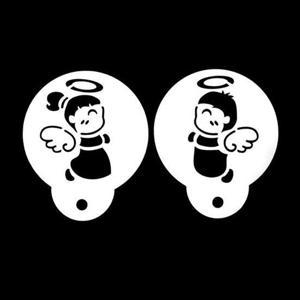 쿠키데코레이션 베이킹 스텐실도안 아기천사커플