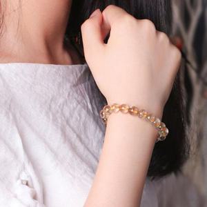 천연 황금석 토파즈 수정 크리스탈 원석 팔찌 6mm