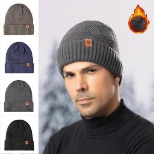 남성모자 겨울 방한 기모 숏비니 아가일짜임 니트비니