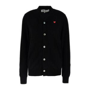 꼼데가르송 프론트 로고 패치 울 가디건 AXN080 1