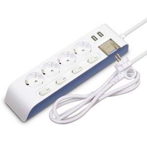 4구 USB포트 개별 멀티탭 3m 현대일렉트릭