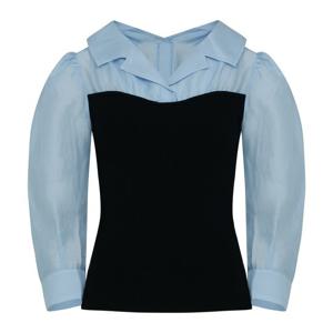 [린(의류)]블라우스 배색 풀오버 (LGPOPC9900)