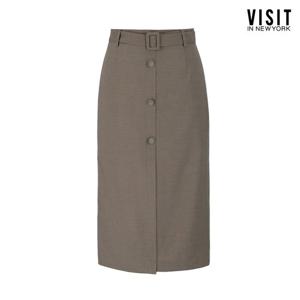 [비지트인뉴욕]버튼 슬릿 펜슬 스커트 VB2SR20