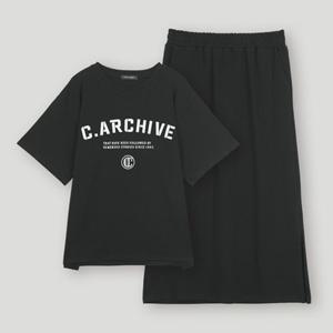 [코데즈컴바인] 트임 티셔츠 스커트 져지셋업 (CKB-XX381W4)