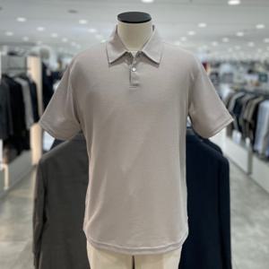 [지오지아]미라쿨 메쉬 버튼 카라 반팔 티셔츠_ABF2TT1103_BE_DG