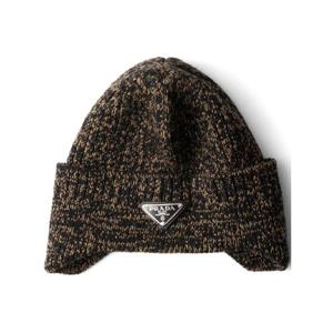 프라다 에나멜 로고 멜란지 울 비니 2HC3892DZI