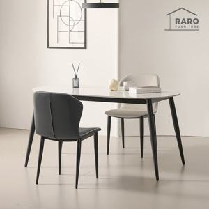 라로퍼니처 앤디 1500 유광 타원 통 세라믹 4인 식탁 세트 (식탁+의자2)