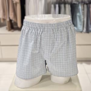 [바바라] 남성 면 소변구 체크 사각 트렁크 팬티 AMT4411T GR