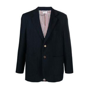 톰브라운 트위드 색 스포츠 코트 네이비 MJU569A F0665 415