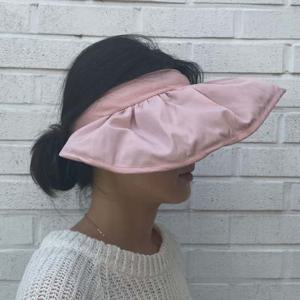 롤업 접는 머리띠 썬캡 모자 핑크 여름 햇빛가리개 창