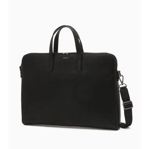 [헤지스ACC] 블랙 로고프린트 소가죽 서류가방 HJBA5F660BK