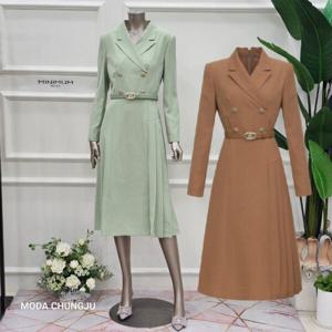 [미니멈]MD 카라넥 플리츠 디테일 원피스  MD MYAAWO2190 M_CJ