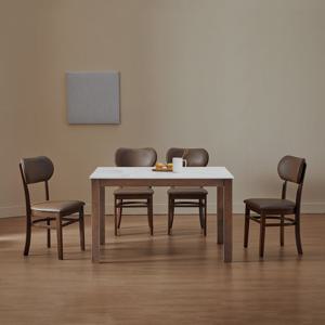 베스트리빙 앨빈 월넛 토니 1200 4인 세라믹 식탁세트(의자형)