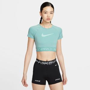 나이키반팔티 ZQJ HV3674-017 프로 여성 드라이 핏 반팔 크롭 그래픽 탑