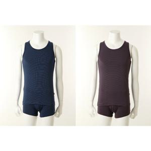 [와코루] 선염면 모달 스트라이프 남성 런닝 드로즈 세트 (WMV2435R WMP2435)