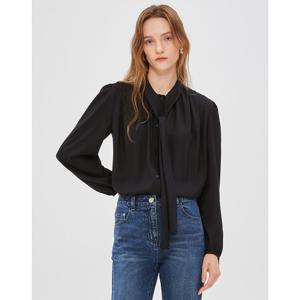 질스튜어트 뉴욕 여성 24FW 인기 재입고 블랙 타이 퍼프 소매 긴팔 블라우스 JSBL4D220BK
