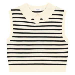 [소이]MARIO여아 오픈 카라 스트라이프 니트 베스트 23C5081_BK