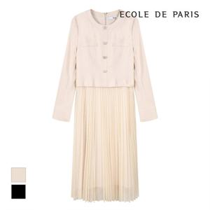 [에꼴드파리/드라로얄] 밑단 플리츠배색 원피스_RB33WOCE32A