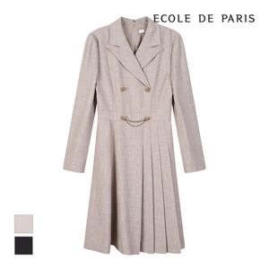 [에꼴드파리] 더블버튼 밑단플리츠 원피스_PB2YWOA013Z